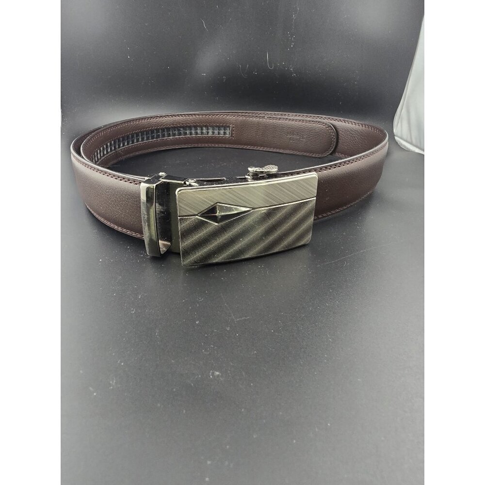 Men's Ratchet Style Belt 42" Brown Stylish Buckle